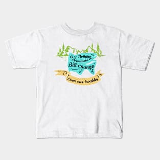 Salmon silhouette with motivational words of wisdom Kids T-Shirt